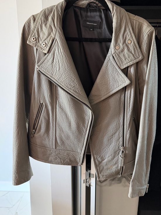 Mackage Jackets & Blazers - Mackage Women's Gray Lisa Leather Moto Jacket